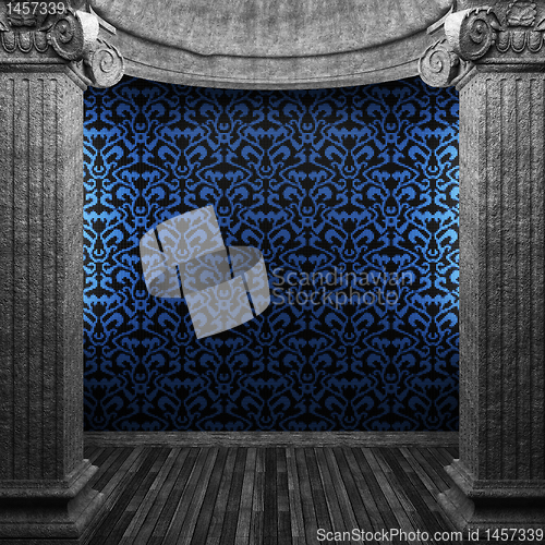Image of stone columns and tile wall