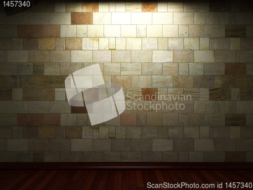 Image of illuminated stone wall