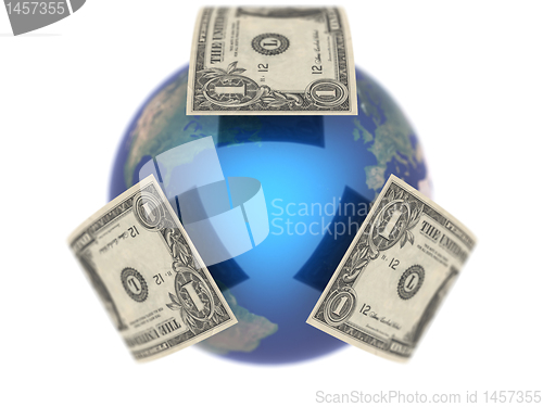 Image of Dollar covering the Earth