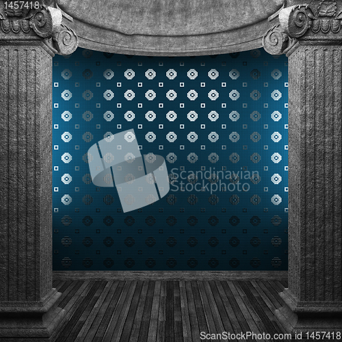 Image of stone columns and tile wall