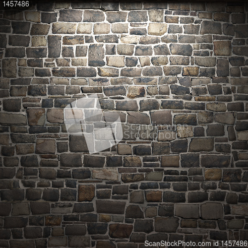 Image of illuminated stone wall