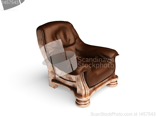 Image of isolated classic leather chair