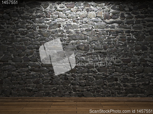 Image of illuminated stone wall