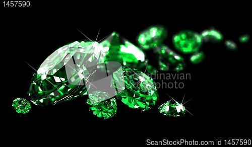 Image of Emeralds on black surface