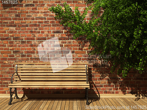 Image of illuminated brick wall and ivy