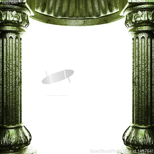 Image of bronze columns and arch
