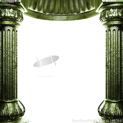 Image of bronze columns and arch