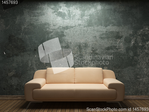 Image of old concrete wall and sofa