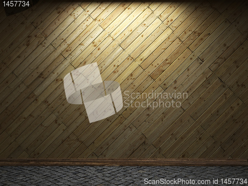 Image of illuminated wooden wall