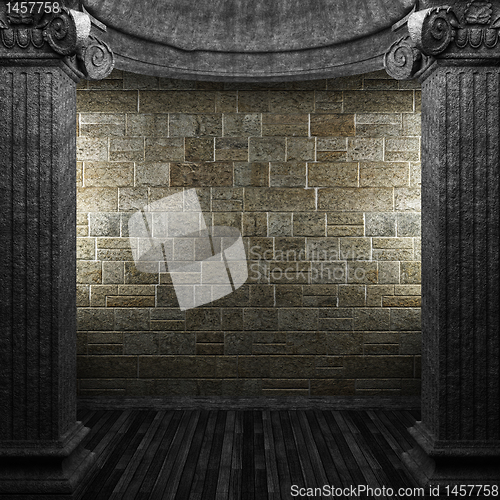 Image of stone columns and wall
