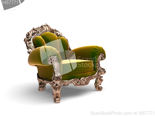 Image of isolated classic golden chair