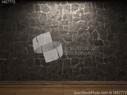 Image of illuminated stone wall