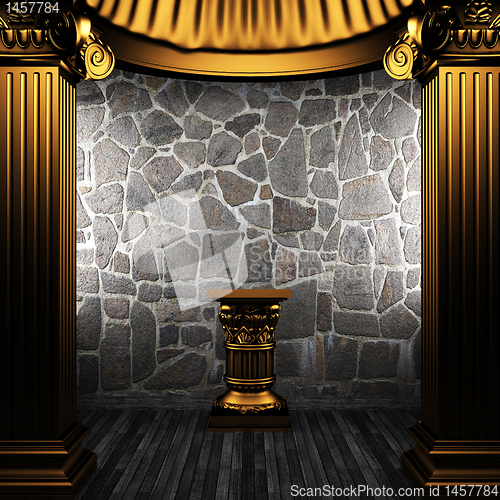 Image of bronze columns and pedestal