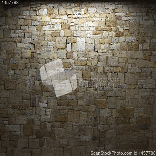 Image of illuminated stone wall
