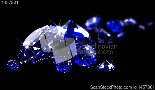 Image of Sapphires on black surface