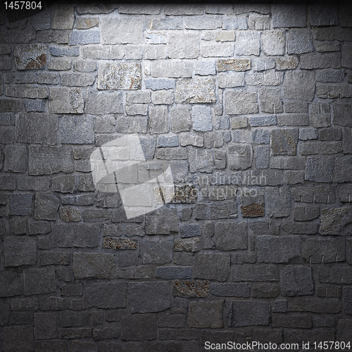 Image of illuminated stone wall