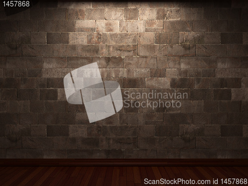 Image of illuminated stone wall