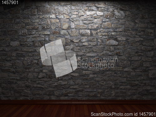 Image of illuminated stone wall