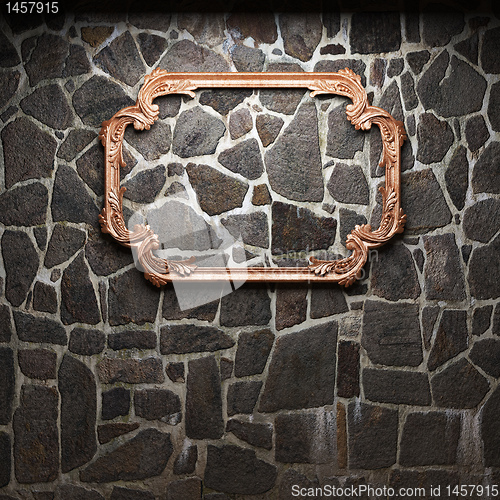 Image of illuminated stone wall and frame