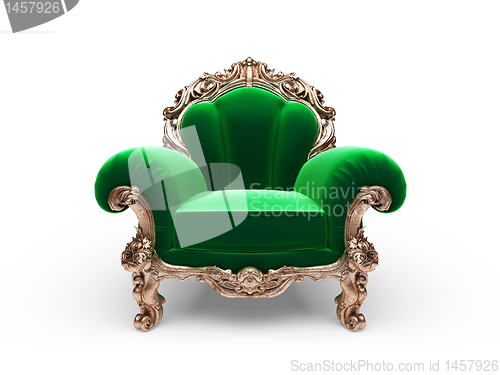 Image of isolated classic golden chair