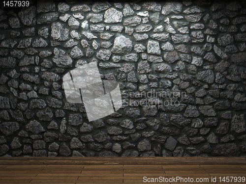 Image of illuminated stone wall