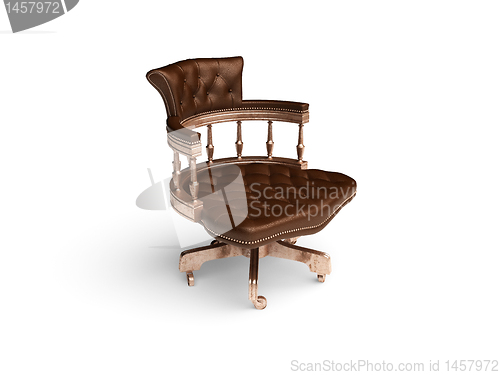 Image of isolated classic leather chair
