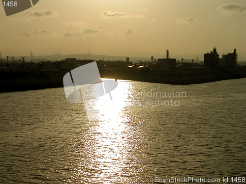 Image of Sunset over the city