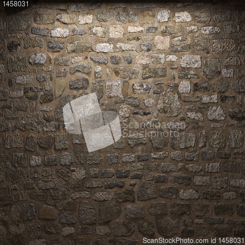 Image of illuminated stone wall