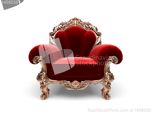 Image of isolated classic golden chair