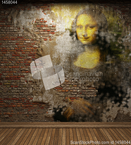 Image of antique mona lisa fresco