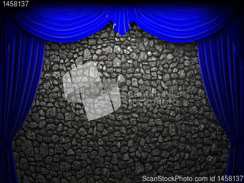 Image of velvet curtain opening scene