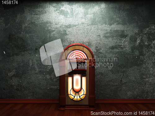 Image of old concrete wall and jukebox