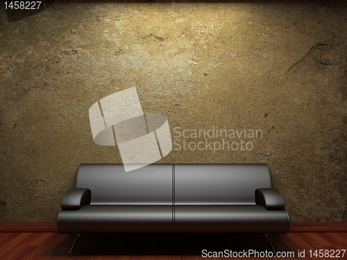 Image of old concrete wall and sofa