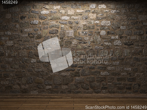 Image of illuminated stone wall