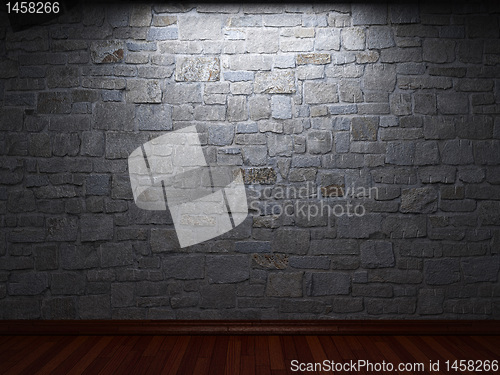 Image of illuminated stone wall