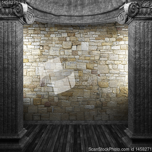 Image of stone columns and wall