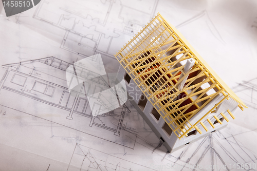 Image of House blueprints close up