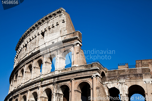 Image of Colosseum with blue sky