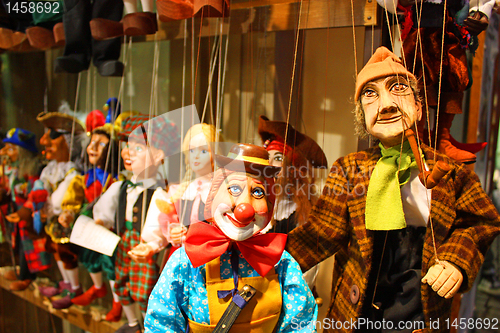 Image of Traditional puppets - clown and old man