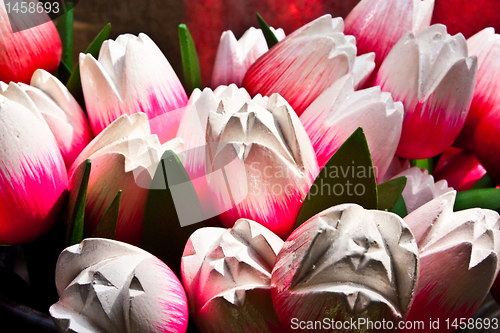 Image of Tulips made of wood