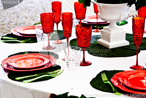 Image of Dinner table setup - Italian Style