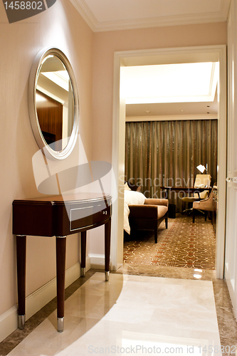 Image of Luxury hotel bedroom