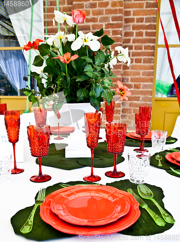 Image of Dinner table setup - Italian Style