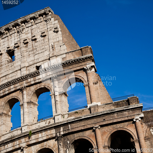 Image of Colosseum with blue sky