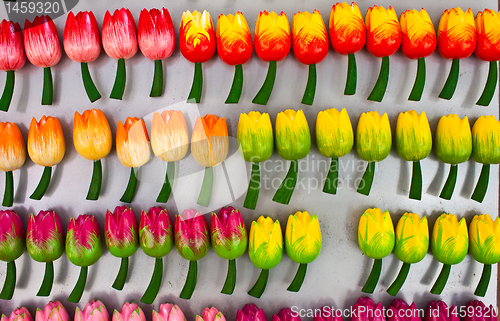 Image of Tulips made of wood