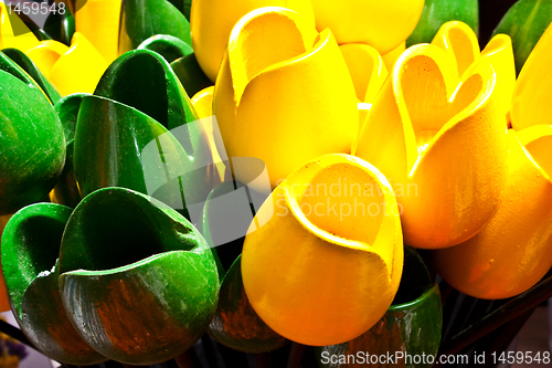 Image of Tulips made of wood