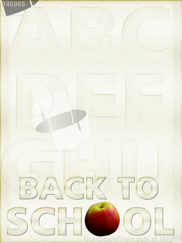 Image of "Back to School" background, parchment, with alphabet