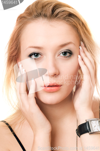 Image of Closeup portrait of a beautiful blonde