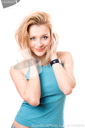 Image of Portrait of a smiling beautiful blonde