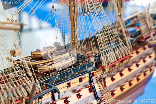 Image of Galleon model detail